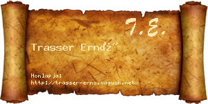 Trasser Ernő névjegykártya